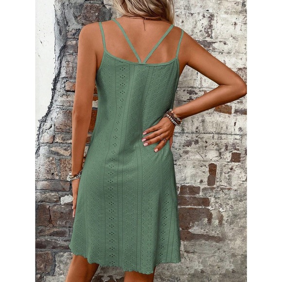 Boho Eyelet Embroidered Cami Dress white - Picture 9 of 11